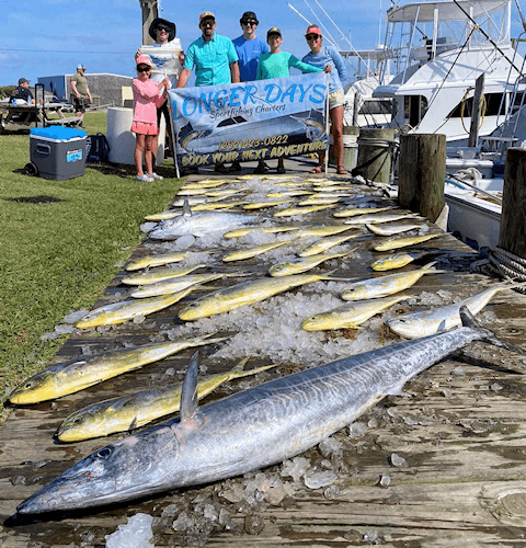 Longer Days makeup charter group had a great day offshore including a massive wahoo.